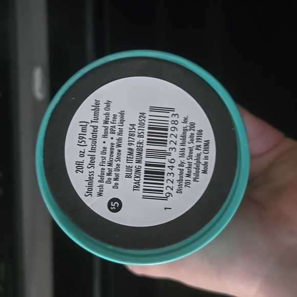 Teal and Yellow Tumbler with Straw - Picture 6 of 6